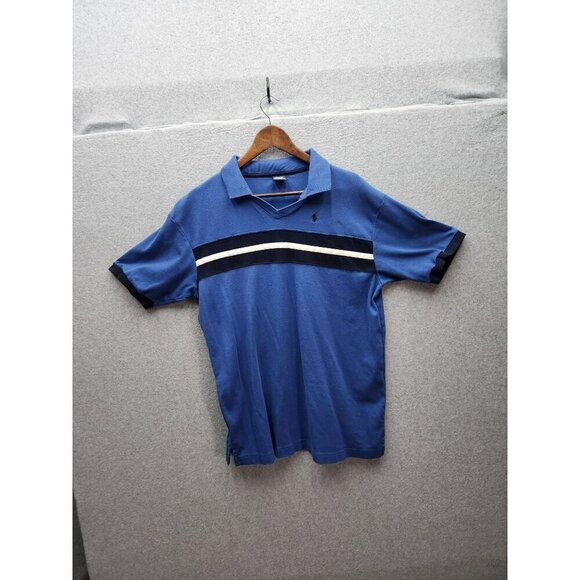 Polo Ralph Lauren Blue Striped Mens Polo Shirt XL 100% Cotton - Picture 1 of 3